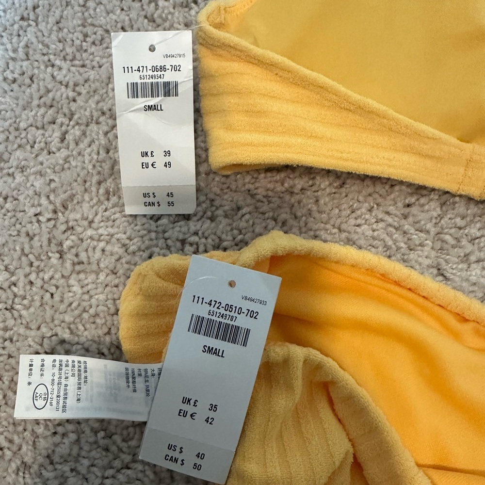 Abercrombie & Fitch Yellow Bikini Set with Cover Up - Picture 3 of 5